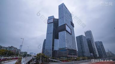深圳腾讯滨海大厦天空云流延时固定延时摄影